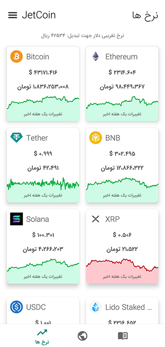 اپلیکیشن جت کوین